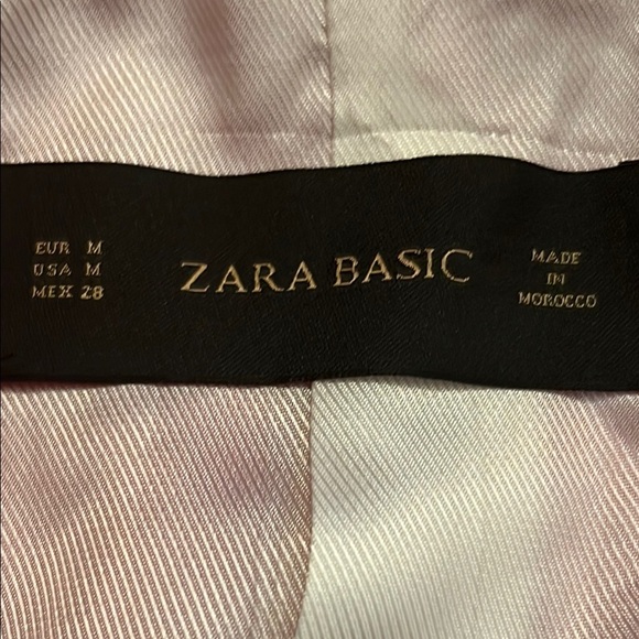 Zara Basic Shoulder Pads Hot Pink Single Button Blazer Size Medium - Picture 2 of 8